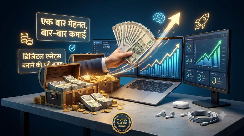 ₹0 इन्वेस्टमेंट: डिजिटल एसेट बनाकर ऑनलाइन पैसे कैसे कमाएं (2026 की नई गाइड) 1781846346890 1024x572